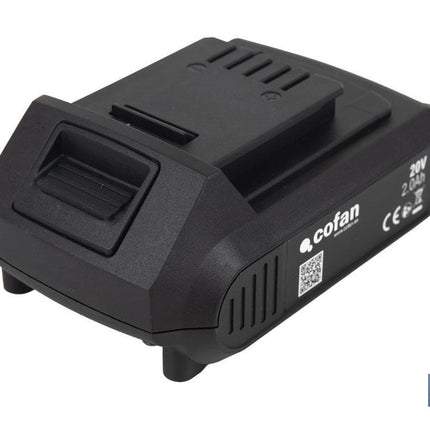 Batería de litio Li-ion de 20V y 2.0 Ah | Adecuada para herramientas eléctricas Cofan | Protección electrónica integral