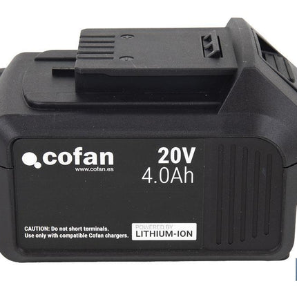 Batería de litio Li-ion de 20 V y 4.0 Ah | Adecuada para herramientas eléctricas Cofan | Protección electrónica integral