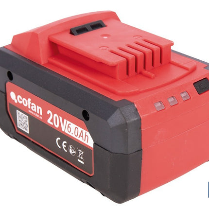 Batería Li-Ion recargable 20 V 6.0 Ah | Compatible con sistema 1 for All | Alta autonomía, protección avanzada | Indicador led de carga