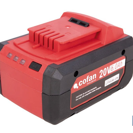 Batería Li-Ion recargable 20 V 6.0 Ah | Compatible con sistema 1 for All | Alta autonomía, protección avanzada | Indicador led de carga