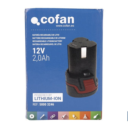 Batería Li-ion de 12 V y 2.0 Ah | Adecuado para taladro 50003244 | Larga duración y protección integral