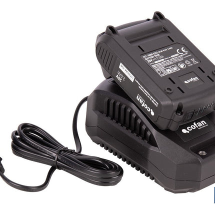 Pack de cargador 20 V 2.4 A + Batería 20 V 2.0 Ah Li-Ion | Compatible con sistema 1 for All | Protección contra sobrecarga y larga duración