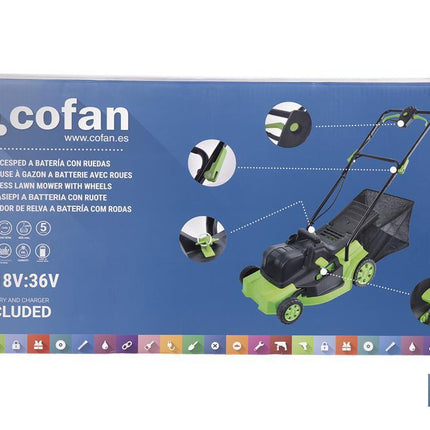 Cortacésped Eléctrico con Ruedas | 36V | 3200 rpm | 5 Posiciones de corte