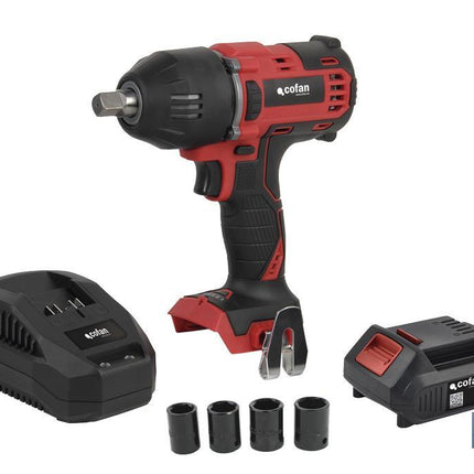 Pistola de impacto 1/2 a Batería | Batería de 20V + Cargador incluidos
