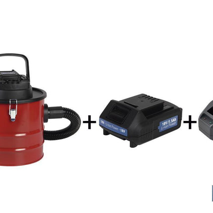 Pack Aspirador de Cenizas + Batería 1.5 Ah + Cargador