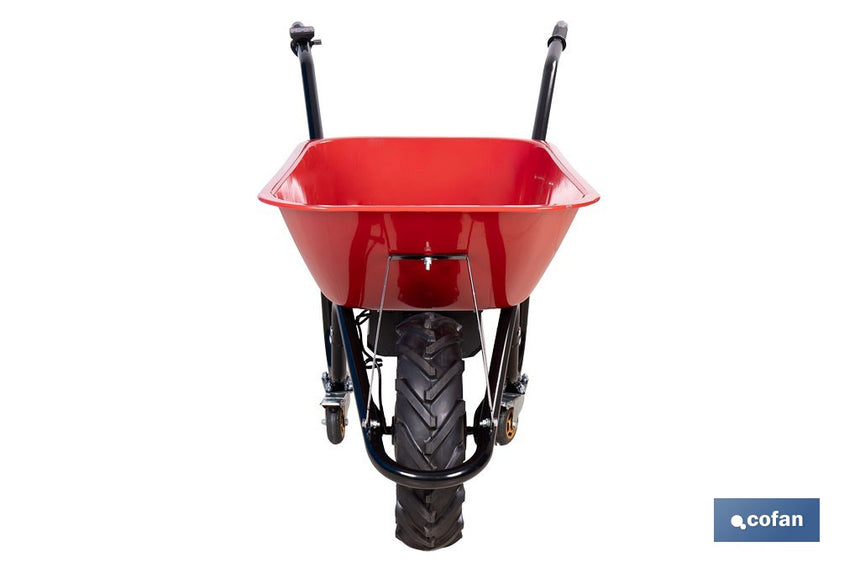 Carretilla de obra eléctrica a batería 20 V | Carga máxima de 260 kg | Motor de 500 W, batería Li-Ion 20 V 6.0 Ah