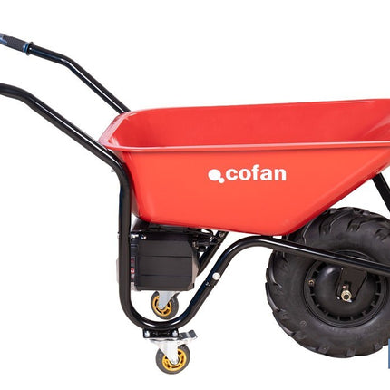Carretilla de obra eléctrica a batería 20 V | Carga máxima de 260 kg | Motor de 500 W, batería Li-Ion 20 V 6.0 Ah