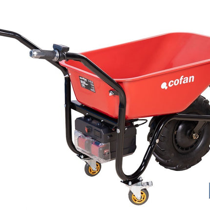 Carretilla de obra eléctrica a batería 20 V | Carga máxima de 260 kg | Motor de 500 W, batería Li-Ion 20 V 6.0 Ah