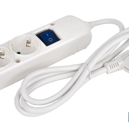 Base múltiple de dos tomas | Incluye conmutador luminoso de encendido | Cable de 1,5 metros de longitud