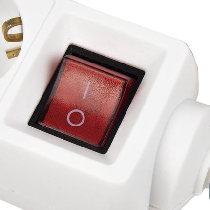 Base múltiple bipolar de 3 tomas para enchufes | Cable de 1,4 m | Interruptor de encendido