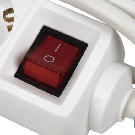 Base múltiple bipolar de 4 tomas para enchufes | Cable de 1,4 m | Interruptor de encendido