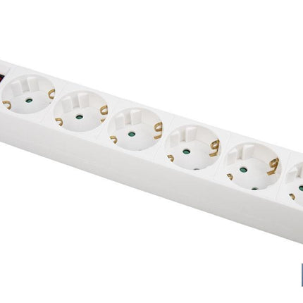 Base múltiple bipolar de 6 tomas para enchufes | Cable de 1,4 m | Interruptor de encendido