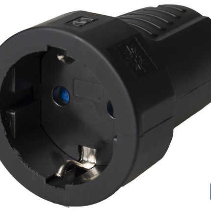 Base enchufe aérea Plug de goma | 16 A - 250 V | Color Negro