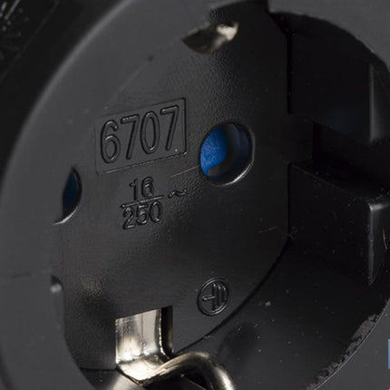 Base enchufe aérea Plug de goma | 16 A - 250 V | Color Negro