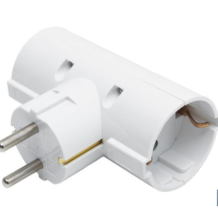 Adaptador doble Schuko 2P+T | Color Blanco | 16 A - 250 V
