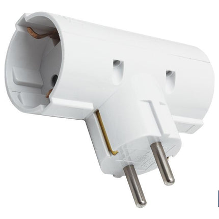 Adaptador doble Schuko 2P+T | Color Blanco | 16 A - 250 V