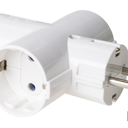 Adaptador triple Schuko 2P+T | Color Blanco | 16 A - 250 V