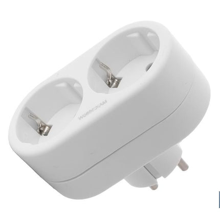 Adaptador doble Frontal Schuko | Color Blanco | 16 A - 250 V