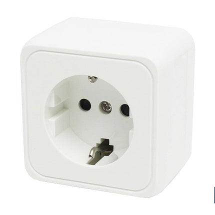 Base cuadrada de superficie con toma tierra | Color Blanco | 16 A - 250 V