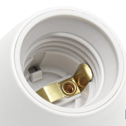 Portalámparas Termoplástico E-27 de superficie | Zócalo curvo | Color Blanco