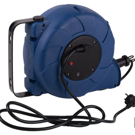 Enrollacables automático con soporte para pared | Con una toma | 16 metros