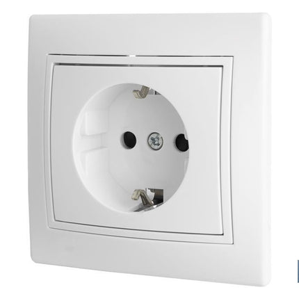 Base enchufe bipolar de empotrar | Modelo Pacific | 16 A - 250 V | L-N | Color blanco