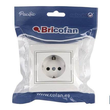 Base enchufe bipolar de empotrar | Modelo Pacific | 16 A - 250 V | L-N | Color blanco