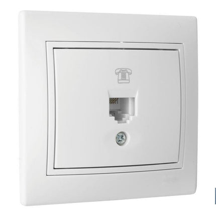 Base para Teléfono RJ11 de empotrar | Modelo Pacific | Color blanco