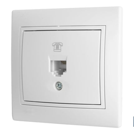 Base para Teléfono RJ11 de empotrar | Modelo Pacific | Color blanco