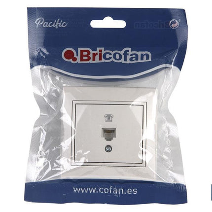 Base para Teléfono RJ11 de empotrar | Modelo Pacific | Color blanco