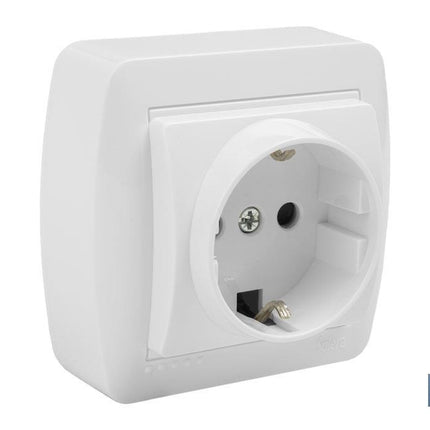 Base Bipolar de superficie | Modelo Atlantis | Color blanco | 16 A - 250 V | L-N