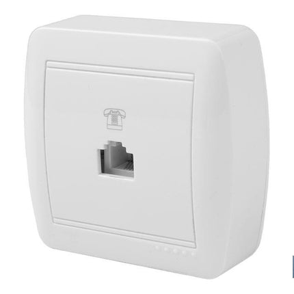 Base para Teléfono RJ11 de superficie | Modelo Atlantis | Color blanco | 10 A - 250 V