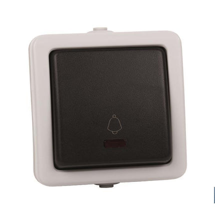 Pulsador Estanco IP54 | Para exteriores | 10 A - 250 V | Color gris