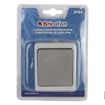 Interruptor - Conmutador Estanco IP44 | Para exteriores | 10A 250V | Color gris