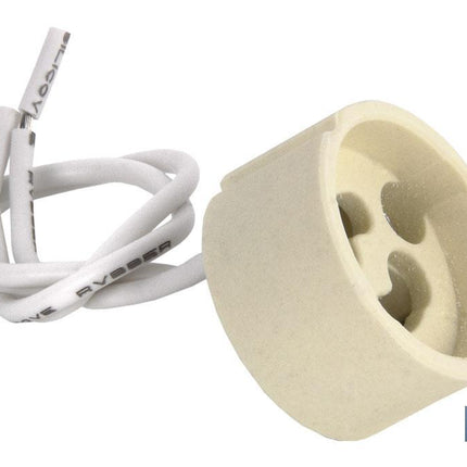 Portalámparas cerámico con casquillo y cable | Para lámparas tipo GU10 o GZ10 | 2 A - 250 V~
