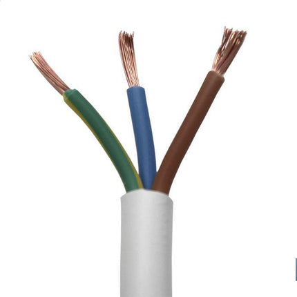 Rollo Cable Eléctrico de 100 m | PVC H05VV-F | Sección 3 x 2,5 mm2 | Color Blanco
