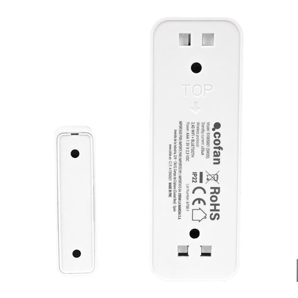 Sensor inteligente para puertas y ventanas | Conexión WiFi y Bluetooth | Funciona con aplicación Smart Life o Tuya | Compatible con Alexa y Google | Protección antirrobo