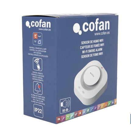 Detector de humo inteligente | Conexión WiFi y Bluetooth | Aplicación Smart Life o Tuya | Compatible con Alexa y Google | Seguridad en el hogar