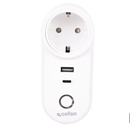 Enchufe inteligente con USB y tipo C | Conexión WiFi y Bluetooth | Aplicación: Smart Life o Tuya | Compatible con Alexa y Google | Control remoto, temporizador y protección infantil