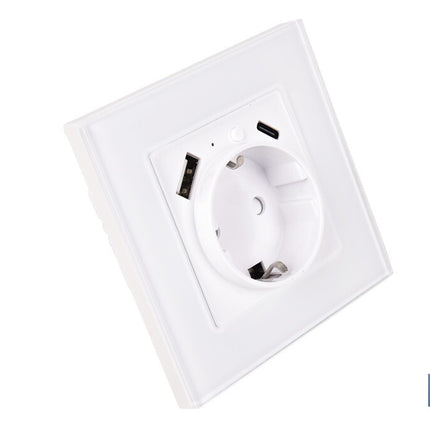 Base de enchufe inteligente con USB y tipo C | Conexión WiFi y Bluetooth | Aplicación: Smart Life o Tuya | Compatible con Alexa y Google | Control remoto, temporizador y protección infantil
