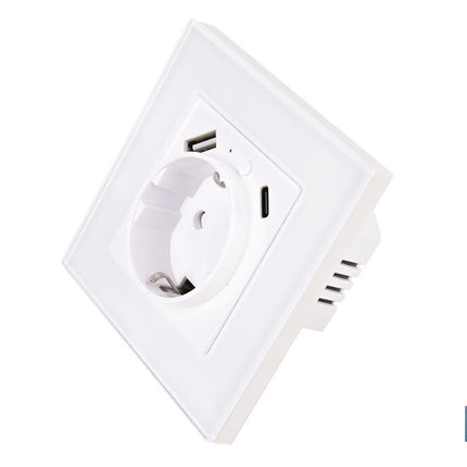 Base de enchufe inteligente con USB y tipo C | Conexión WiFi y Bluetooth | Aplicación: Smart Life o Tuya | Compatible con Alexa y Google | Control remoto, temporizador y protección infantil