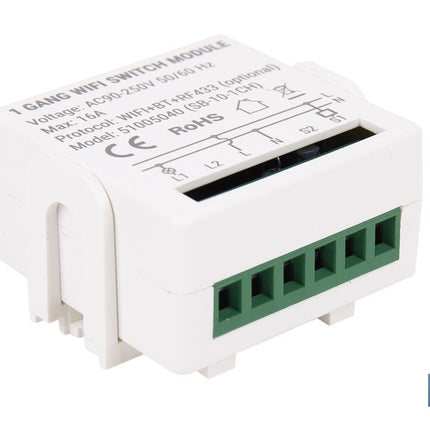 Relé individual WiFi inteligente | Automatiza interruptores o enchufes | Funcionamiento con aplicación Smart Life o Tuya | Compatible con Alexa y Google | 16 A/3520 W | Conectividad WiFi
