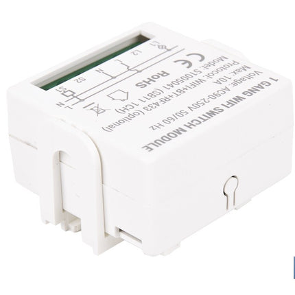 Relé inteligente de 1 interruptor WiFi | Aplicación: Smart Life o Tuya | Conectividad WiFi + Bluetooth | Para luces de hasta 10 A/150 W | Compatible con Alexa y Google