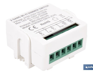 Relé regulador de intensidad individual inteligente | Control de intensidad desde la app | Conectividad WiFi 2.4 GHz | Aplicación Smart Life o Tuya | Para luces led, incandescentes y halógenas | Compatible con Alexa y Google