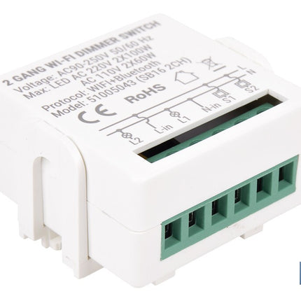Relé regulador de intensidad individual inteligente | Control de intensidad desde la app | Conectividad WiFi 2.4 GHz | Aplicación Smart Life o Tuya | Para luces led, incandescentes y halógenas | Compatible con Alexa y Google