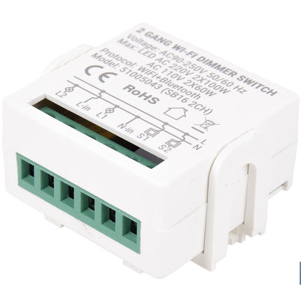 Relé regulador de intensidad individual inteligente | Control de intensidad desde la app | Conectividad WiFi 2.4 GHz | Aplicación Smart Life o Tuya | Para luces led, incandescentes y halógenas | Compatible con Alexa y Google