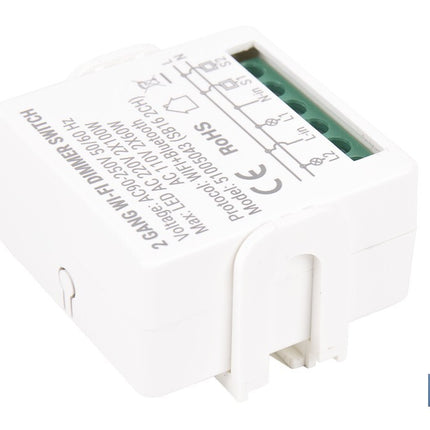 Relé regulador de intensidad individual inteligente | Control de intensidad desde la app | Conectividad WiFi 2.4 GHz | Aplicación Smart Life o Tuya | Para luces led, incandescentes y halógenas | Compatible con Alexa y Google