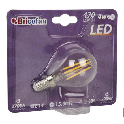 Bombilla Led Esférica Filamento E14