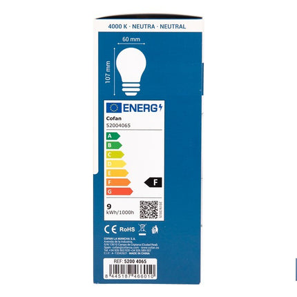 Bombilla LED Classic con sensor | Luz neutra (4000 K) con boquilla E27, 9 W y 806 lúmenes | Detector de movimiento y larga duración 15.000 h de vida
