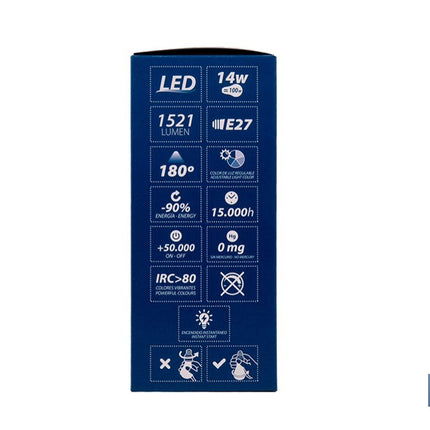 Bombillas LED regulable E27 14 W 1521 lúmenes | 5 CCT regulable, ahorro de energía y larga duración | Pack de 3 bombillas